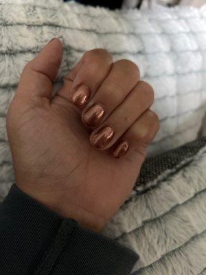 Dip with gel polish finish to strengthen and grow my nails out.