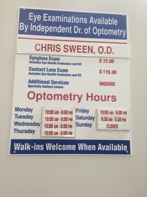 Independent Optometrist - Chris Sween, O.D.