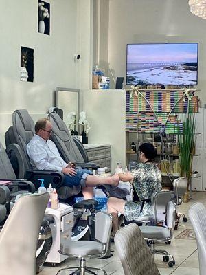 A real man also gets a Pedi!!