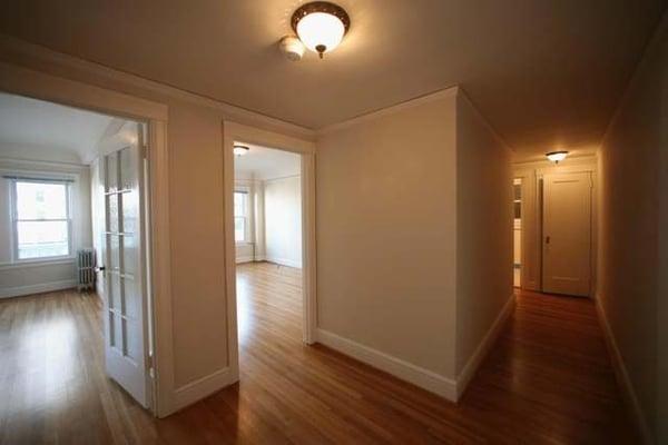 Typical San Francisco apartment-hardwood floors, period details. This is at 1935 Franklin, a building we manage in Pacific Hts.