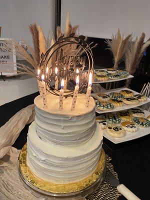 Dessert from a different vendor. Lighthouse assist lighting the candles, cut & passing cake to guests