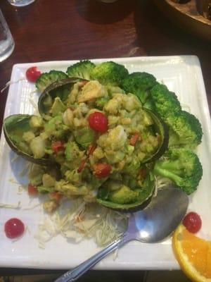 Avocado shrimp and scallops,  Good flavor and very hearty