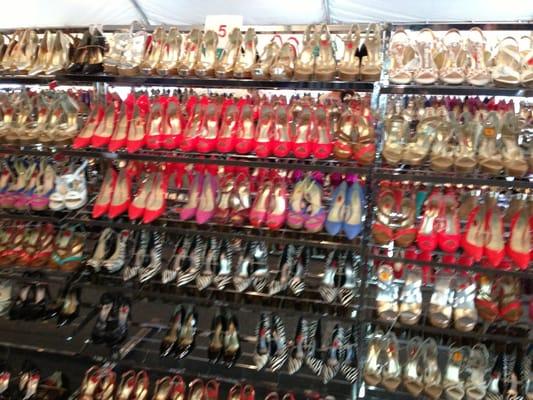 Row and rows of shoes for $15!