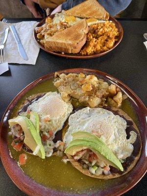 Huevos Rancheros and Chorizo Hash