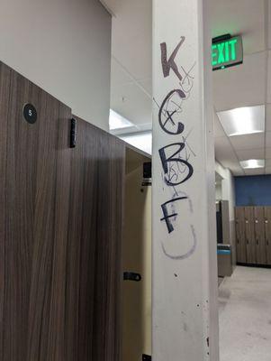 graffiti in the locker room