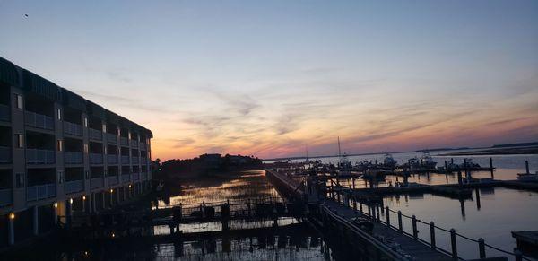 View from our table at sunset.