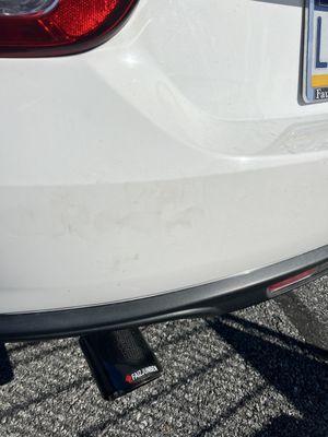 Grease on rear bumper