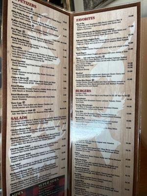 The menu