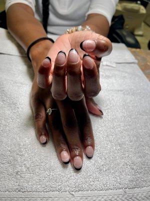 Gel manicure on natural nails