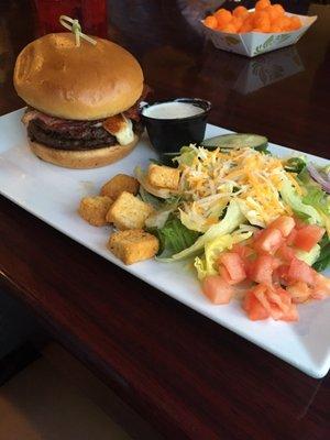 Curd burger with side salad