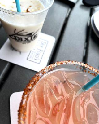 Drink Up: (Piña Colada/ Spicy Strawberry Margarita)