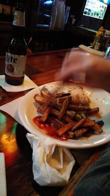 Rain in for the homemade fries...