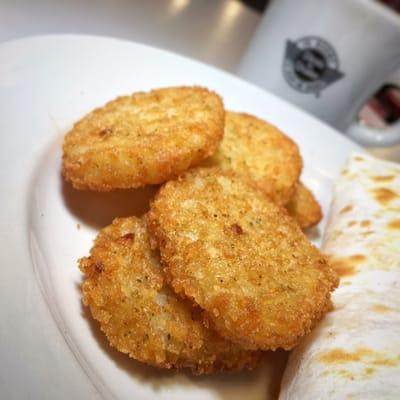 Silver Dollar Hash Browns.