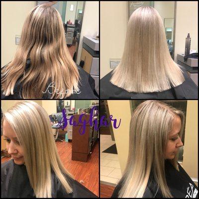 Blond highlights and cut by saghar