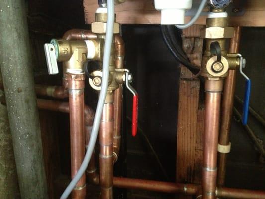 Tankless water heater service valve kit install