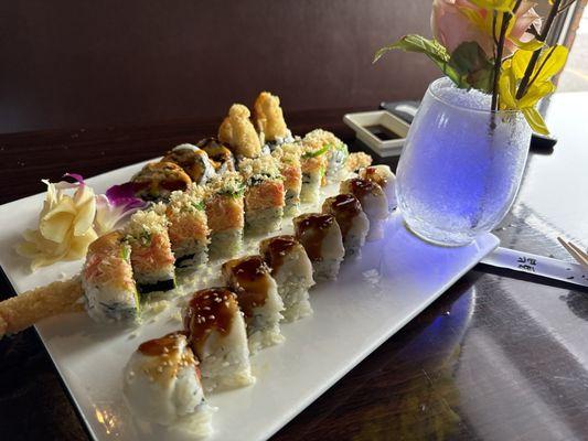 Front to rear: Fantastic, Chippewa and Chicken Tempura rolls