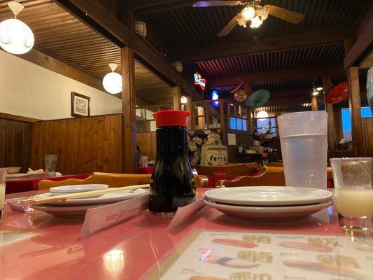 Inside the restaurant. Nice decor and ambiance.