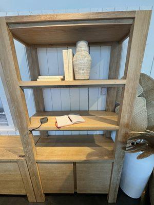 A beautiful sit shelf for a tv stand