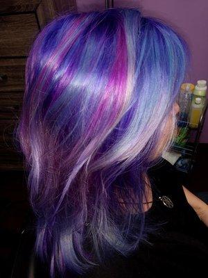 Galaxy hair using Pravana Vivids