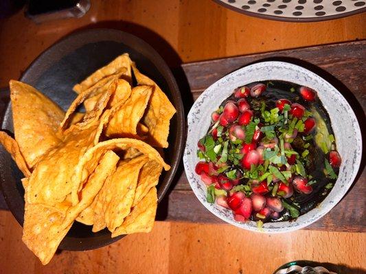 Burnt Habanero Honey Pomegranate Guacamole & House-Made Chips