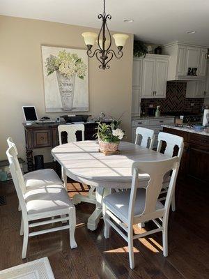 Kitchen Set Refinished and Upholstered