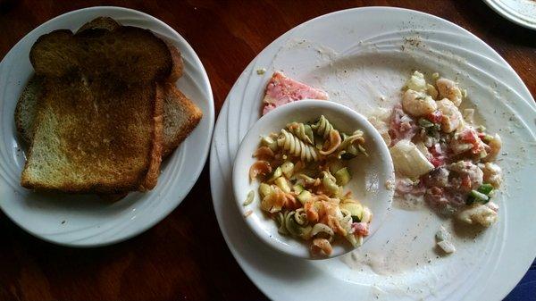 Shrimp Salad Sandwich Plate With Pasta Salad