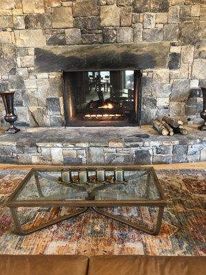 Comfortable Fireplace and seating area