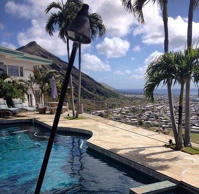 Pool guy views. Working hard in paradise is often a pleasure.