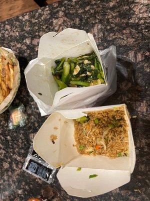 Vegetable Fried Rice and broccoli