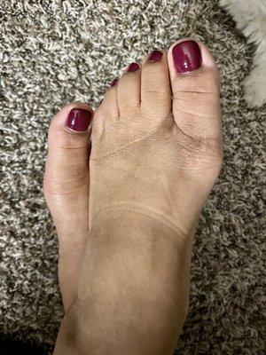 Pedicure with regular Polish