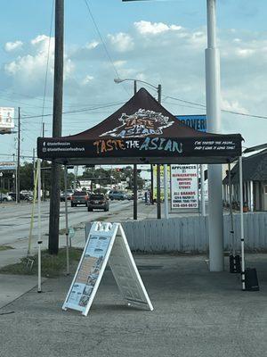 Tent or menu where you order