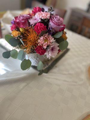 Third year anniversary flowers; similar theme as my wedding flowers