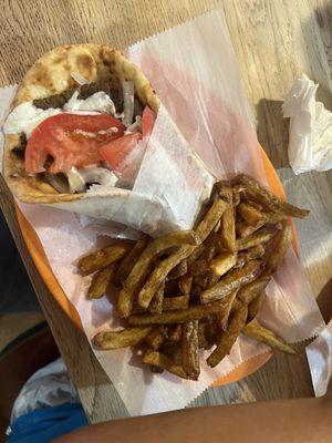 Gyro with fries