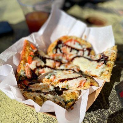 Tomato Basil flatbread pizza