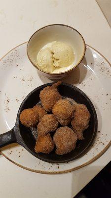 Apple fritters and vanilla ice cream