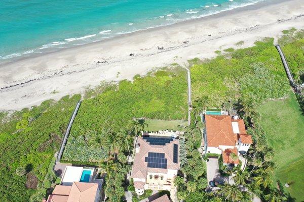 Oceanfront solar panel installation