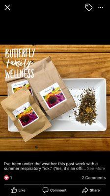 Herbal Teas made from organic herbs and flowers.