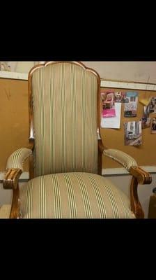 100 year old chair with a brand-new fabulous Ralph Lorenz fabric