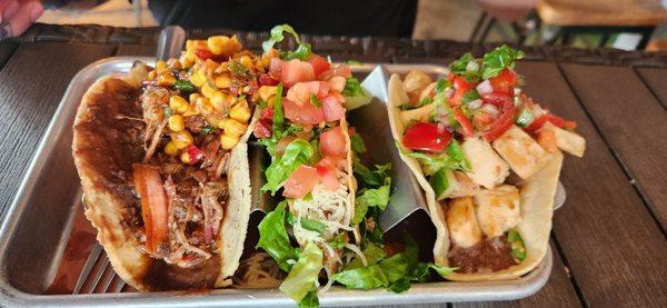 Bbq pork taco $3 (favorite), beef Supreme $2, chicken tex mex $2 (tad dry) - Tues prices are great for certain tacos