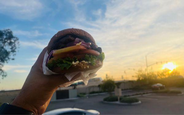 Tenderloin steak Burger & a sunset