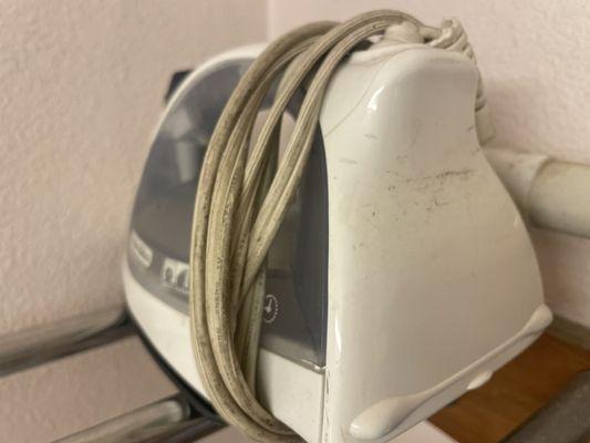 Dirty clothes iron.