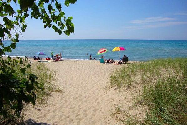 Beautiful sandy Lake Michigan