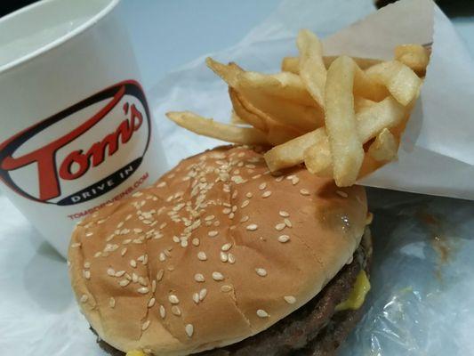 Double cheeseburger with small fries