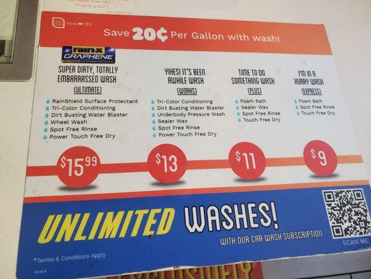 Car wash pricing