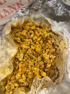 Breakfast burrito - chorizo w eggs