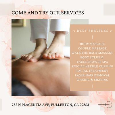 Come and try our services