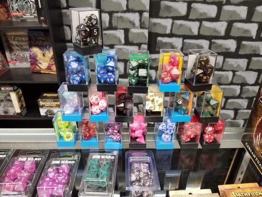 So many dice options from Chessex, Die Hard, Metallic Dice and Paizo -   plus many more!