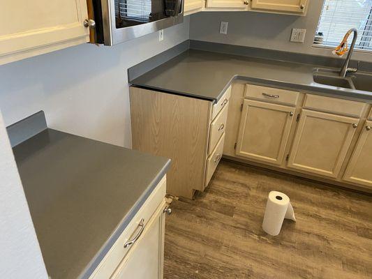 Slate gray counter resurface