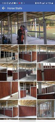 Horse stalls custom metal and wood filled