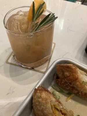 The Game Changer (subject to seasonal availability) and fried shrimp spring rolls